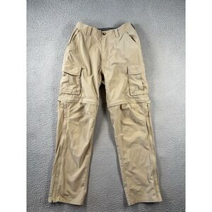 Rei Convertible Pants Size M‎ 32L Khaki Cargo Zip-Off  Hiking Outdoor Stretch